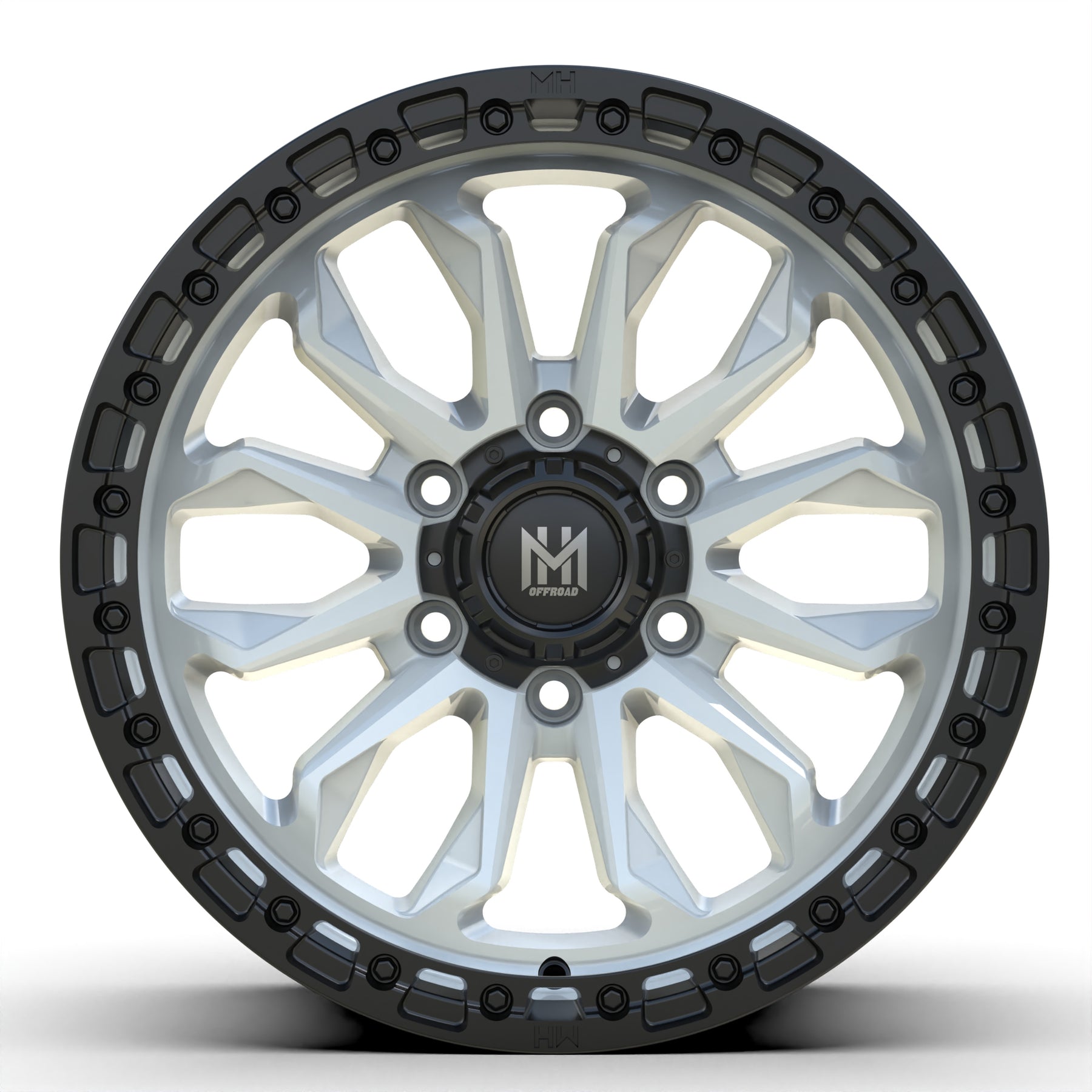 MH004 17"-MATTE BLACK WHITE MACHINE FACE