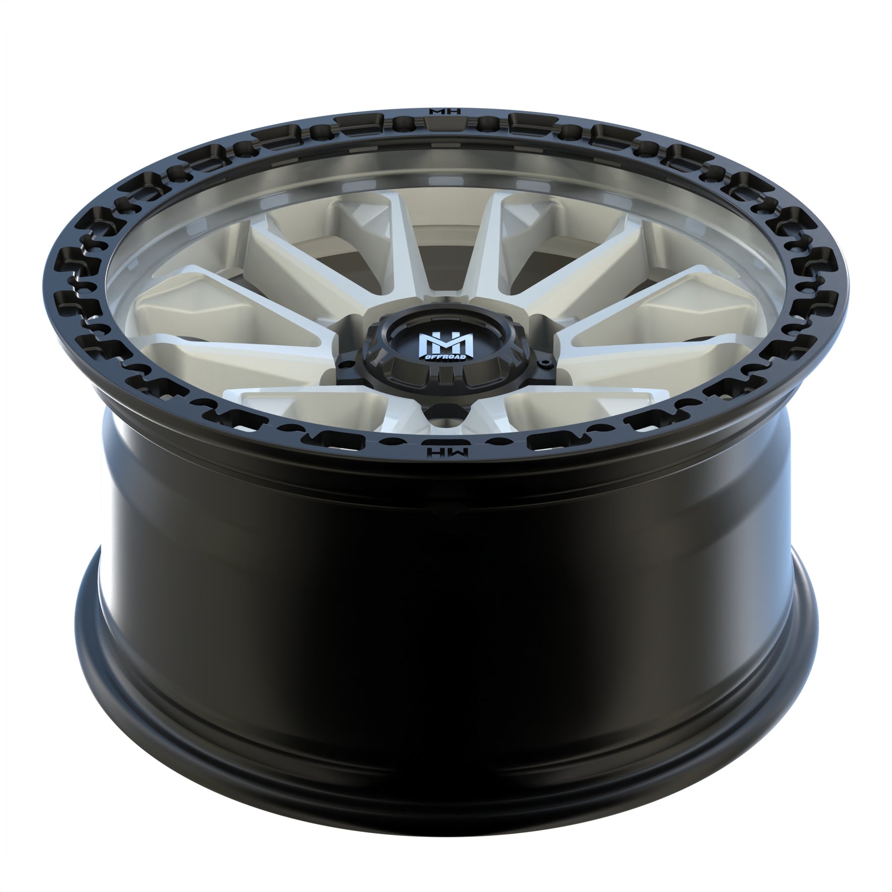 MH004 17"-MATTE BLACK WHITE MACHINE FACE